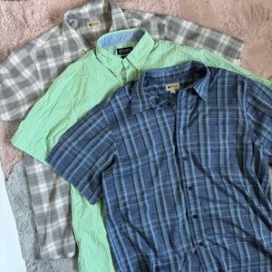 Chaps and haggar button down short sleeve shirts bundle